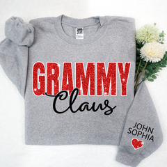 Lofaris Glitter Custom Name Grammy Grandma Mimi Nana Claus And Kids CTH01 Sweatshirt