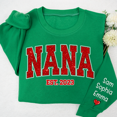 Lofaris Glitter Custom Nana est and kids family Sweatshirt