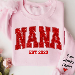 Lofaris Glitter Custom Nana est and kids family Sweatshirt