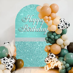 Lofaris Glitter Diamond Happy Birthday Party Single Arch Backdrop