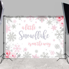 Lofaris Glitter Floral Little Snowflake In On The Way Backdrop