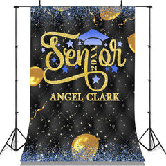 Lofaris Glitter Gold Purple Senior 2022 Graduation Backdrop