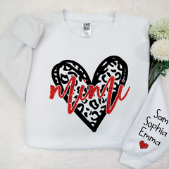Lofaris Glitter Mimi Heart Custom Name Valentine Sweatshirt