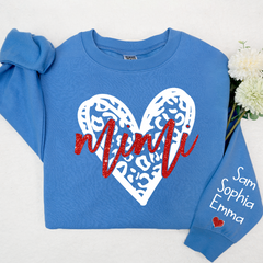 Lofaris Glitter Mimi Heart Custom Name Valentine Sweatshirt