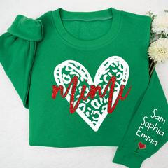 Lofaris Glitter Mimi Heart Custom Name Valentine Sweatshirt
