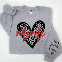 Lofaris Glitter Mimi Heart Custom Name Valentine Sweatshirt
