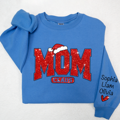 Lofaris Glitter Mom Christmas Customized Gift Sweatshirt