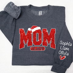 Lofaris Glitter Mom Christmas Customized Gift Sweatshirt