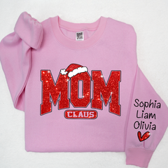 Lofaris Glitter Mom Christmas Customized Gift Sweatshirt