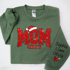 Lofaris Glitter Mom Christmas Customized Gift Sweatshirt