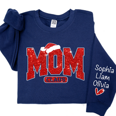 Lofaris Glitter Mom Christmas Customized Gift Sweatshirt