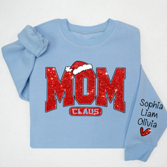 Lofaris Glitter Mom Christmas Customized Gift Sweatshirt