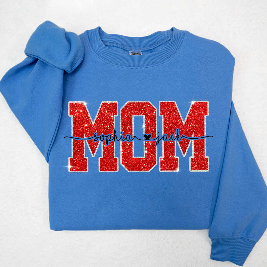 Lofaris Merry Christmas Glitter Mom And Kids Mother Day Gift For Sweatshirt Sublimation LTP01