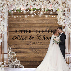 Lofaris Glitter Pink Flowers Wooden Wedding Backdrop With Lace