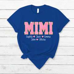 Lofaris Glitter Pink Mimi Nana Grandma And Kids T - Shirt