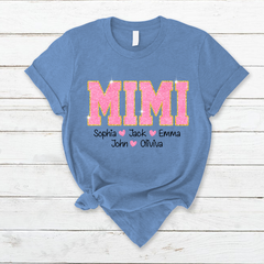 Lofaris Glitter Pink Mimi Nana Grandma And Kids T - Shirt