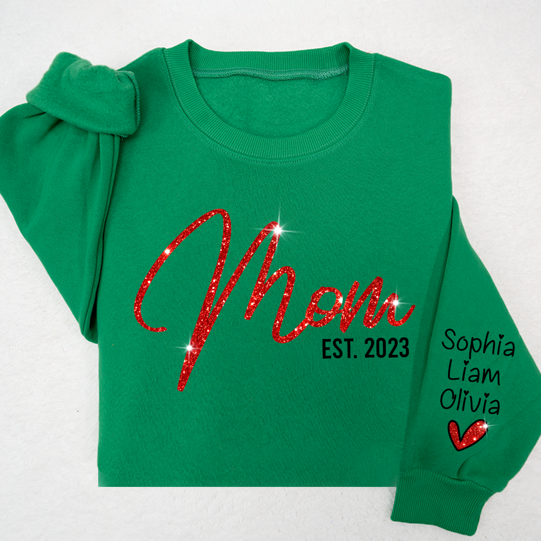 Lofaris Glitter Merry Christmas Sparkling Custom Cute Mom And Kids LTP01