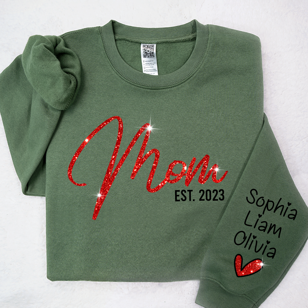 Lofaris Glitter Merry Christmas Sparkling Custom Cute Mom And Kids LTP01