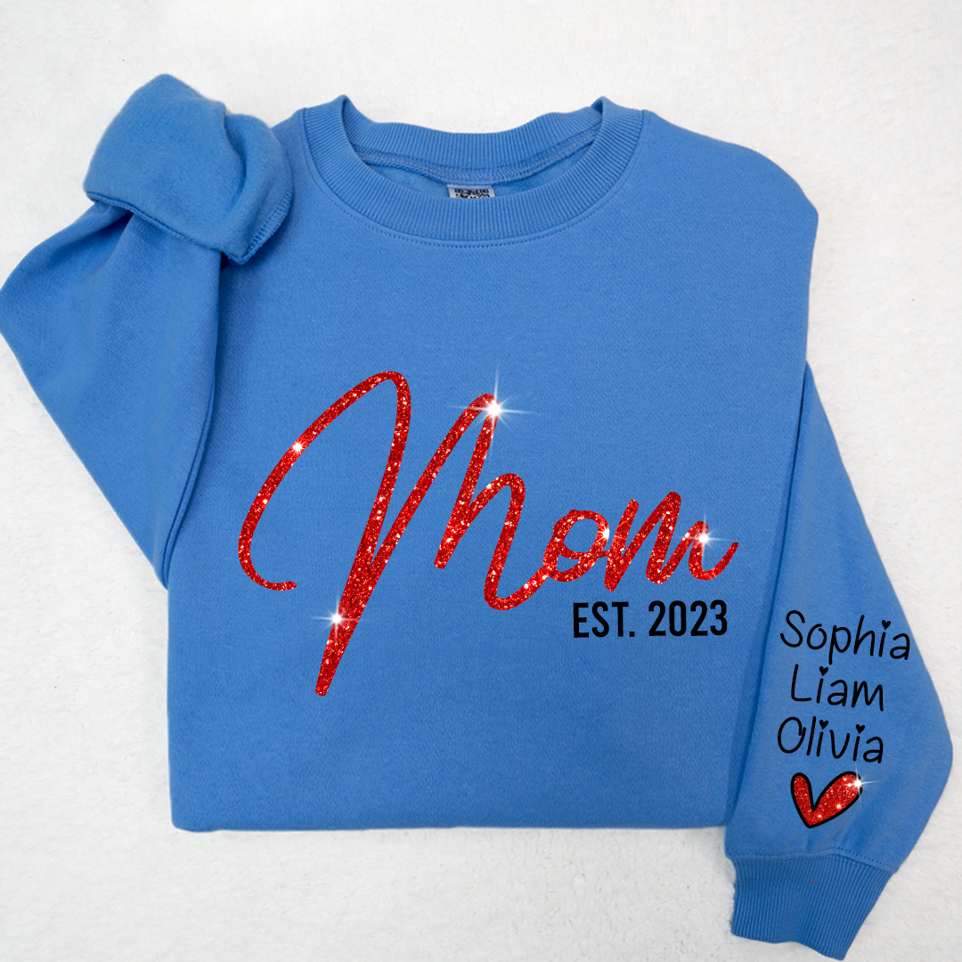 Lofaris Glitter Merry Christmas Sparkling Custom Cute Mom And Kids LTP01