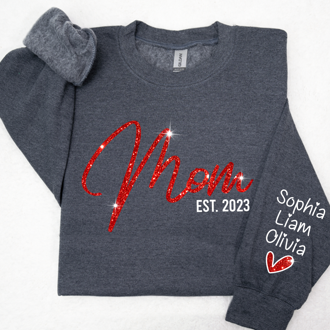 Lofaris Glitter Merry Christmas Sparkling Custom Cute Mom And Kids LTP01