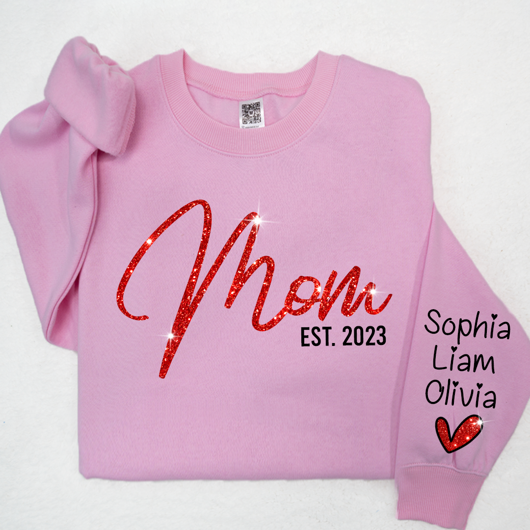 Lofaris Glitter Merry Christmas Sparkling Custom Cute Mom And Kids LTP01