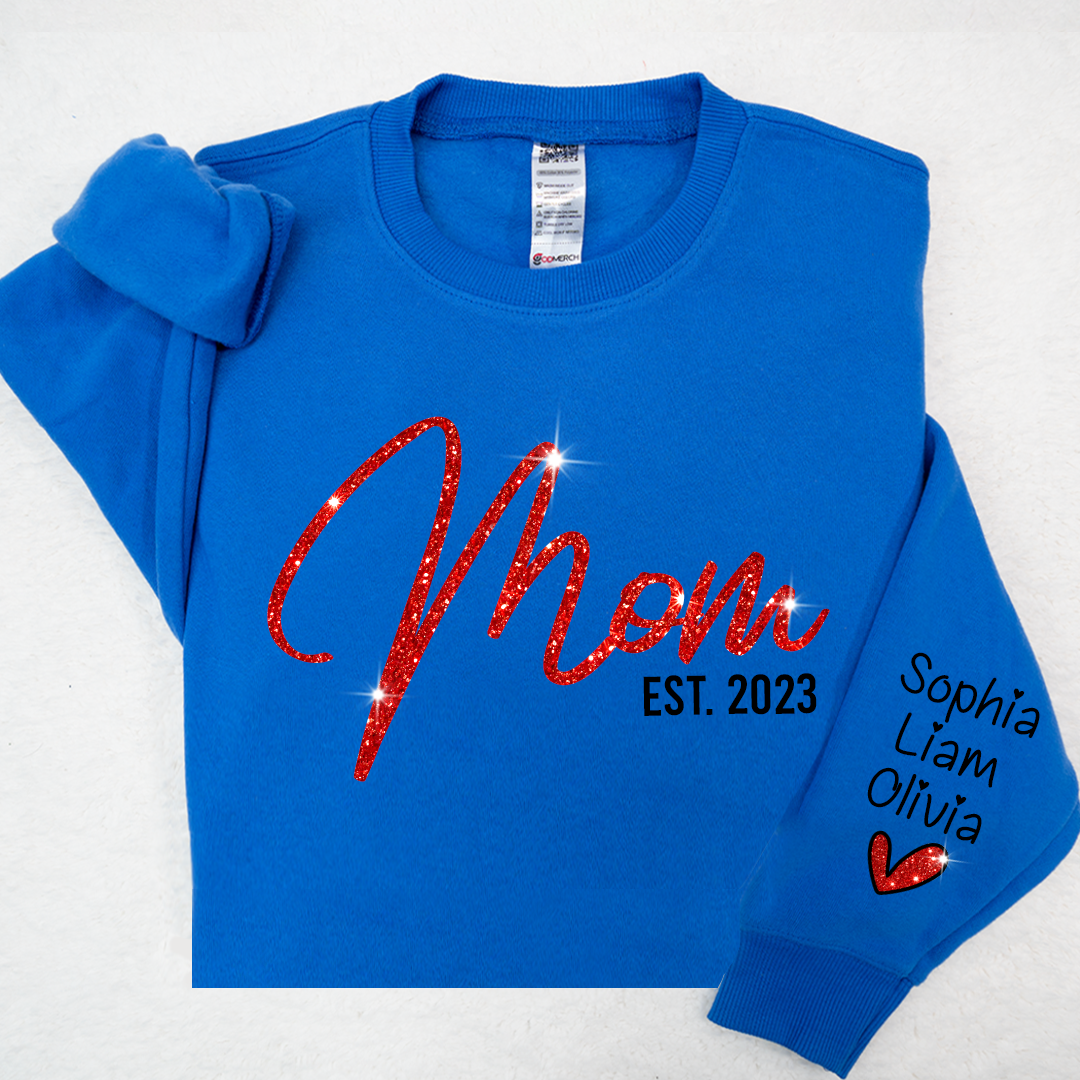 Lofaris Glitter Merry Christmas Sparkling Custom Cute Mom And Kids LTP01
