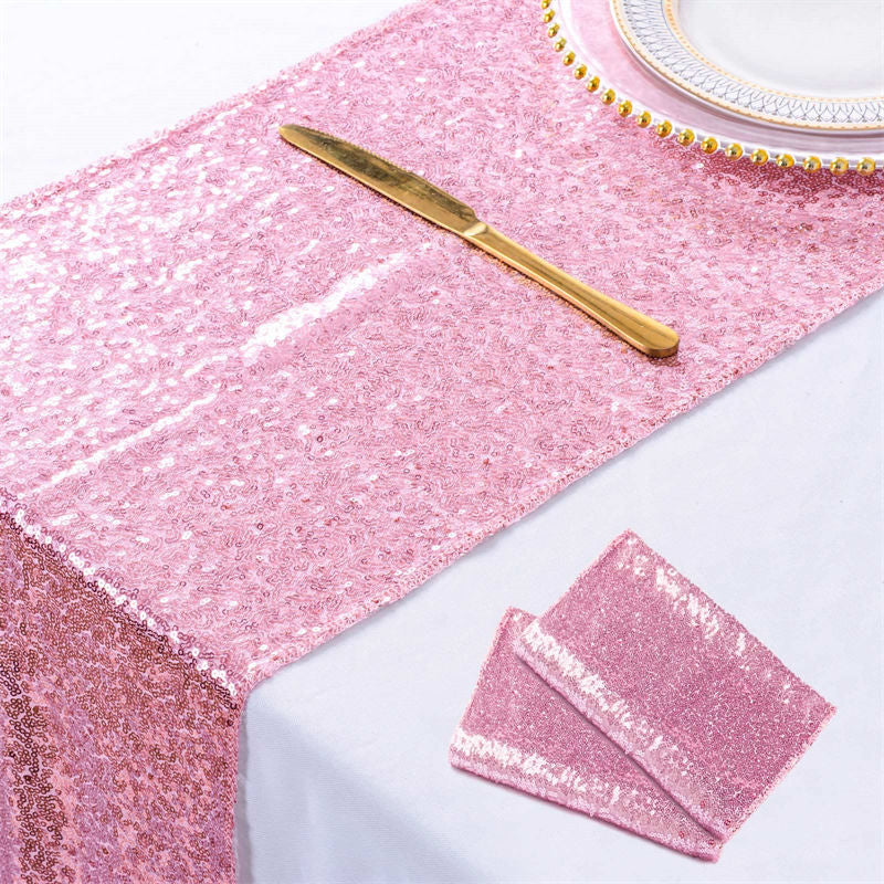 Lofaris Glitter Sequin Table Runner for Holiday Event Decors