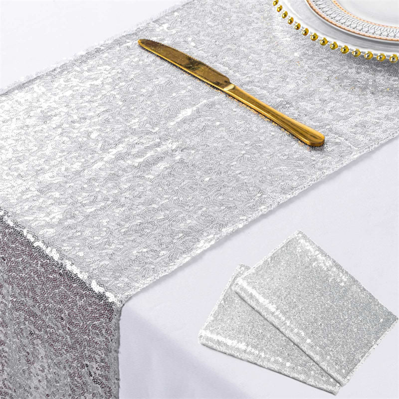Lofaris Glitter Sequin Table Runner for Holiday Event Decors