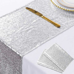 Lofaris Glitter Sequin Table Runner for Holiday Event Decors
