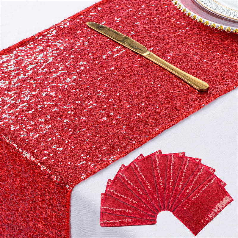 Lofaris Glitter Sequin Table Runner for Holiday Event Decors