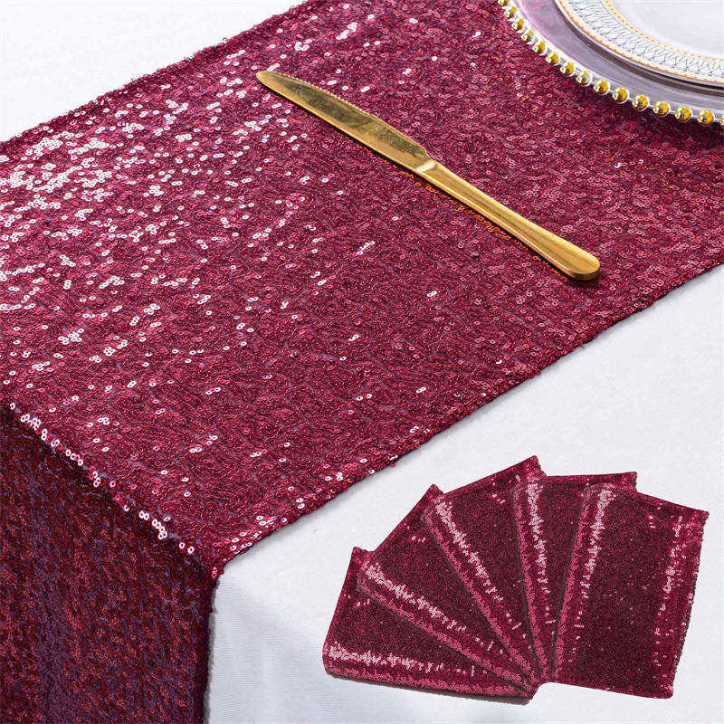 Lofaris Glitter Sequin Table Runner for Holiday Event Decors