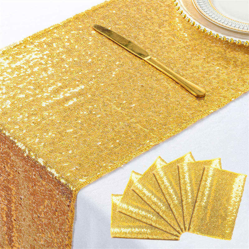 Lofaris Glitter Sequin Table Runner for Holiday Event Decors