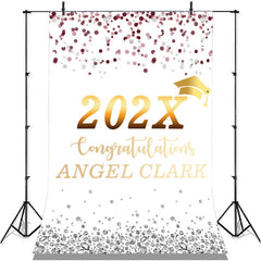 Lofaris Glitter Silver And Black Class Of 2022 Grad Backdrop