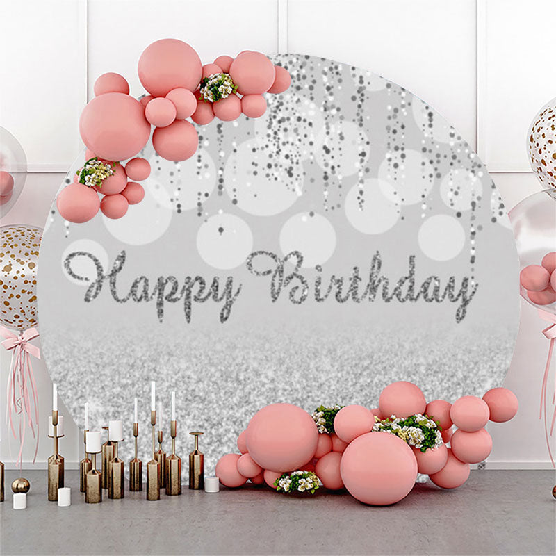 Lofaris Glitter Silver String Circle Backdrop Birthday Party