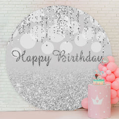 Lofaris Glitter Silver String Circle Backdrop Birthday Party