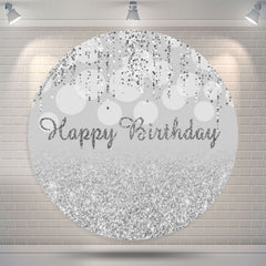 Lofaris Glitter Silver String Circle Backdrop Birthday Party