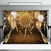 Lofaris Glitter Sparkle Champagne Balloon New Year Backdrop