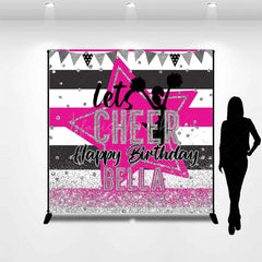 Lofaris Glitter Stripe Star Cheer Up Custom Birthday Backdrop