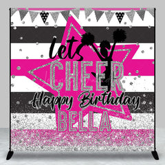 Lofaris Glitter Stripe Star Cheer Up Custom Birthday Backdrop
