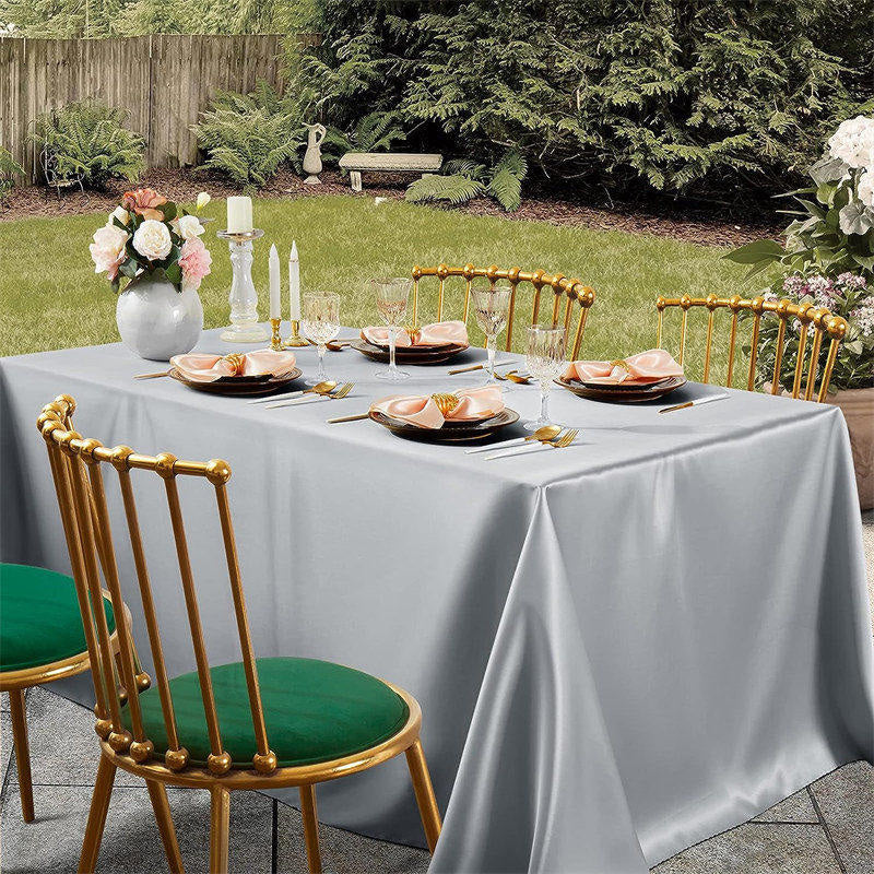 Lofaris Glossy Satin Seamless Rectangular Tablecloth Cover