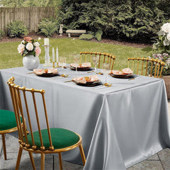 Lofaris Glossy Satin Seamless Rectangular Tablecloth Cover