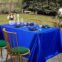 Lofaris Glossy Satin Seamless Rectangular Tablecloth Cover