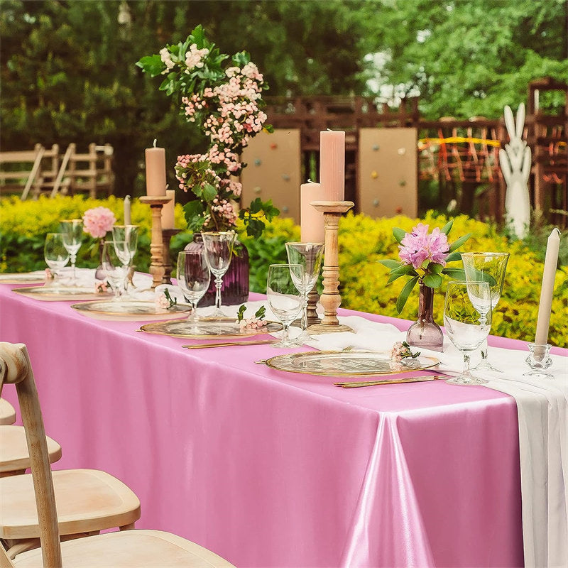 Lofaris Glossy Satin Seamless Rectangular Tablecloth Cover