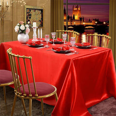 Lofaris Glossy Satin Seamless Rectangular Tablecloth Cover