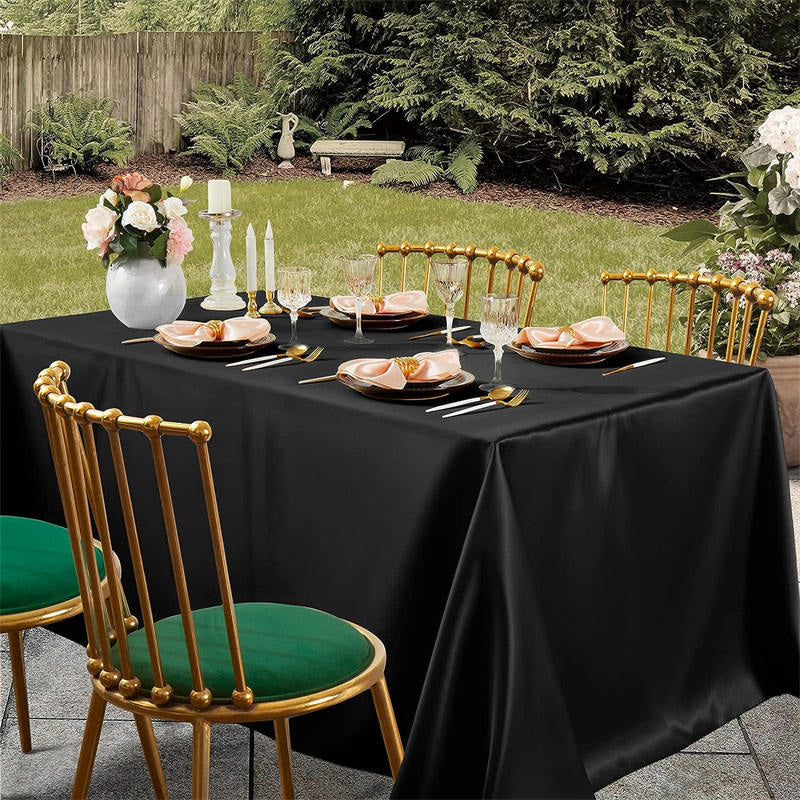 Lofaris Glossy Satin Seamless Rectangular Tablecloth Cover