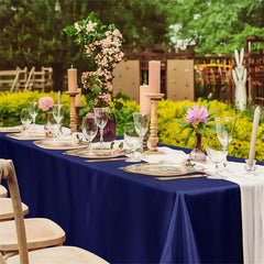 Lofaris Glossy Satin Seamless Rectangular Tablecloth Cover