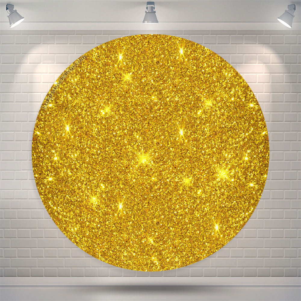 Lofaris Glowing Gold Spark Simple Round Birthday Backdrop