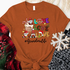 Lofaris Gnome Christmas Love Grandma Life Gifts T-Shirt