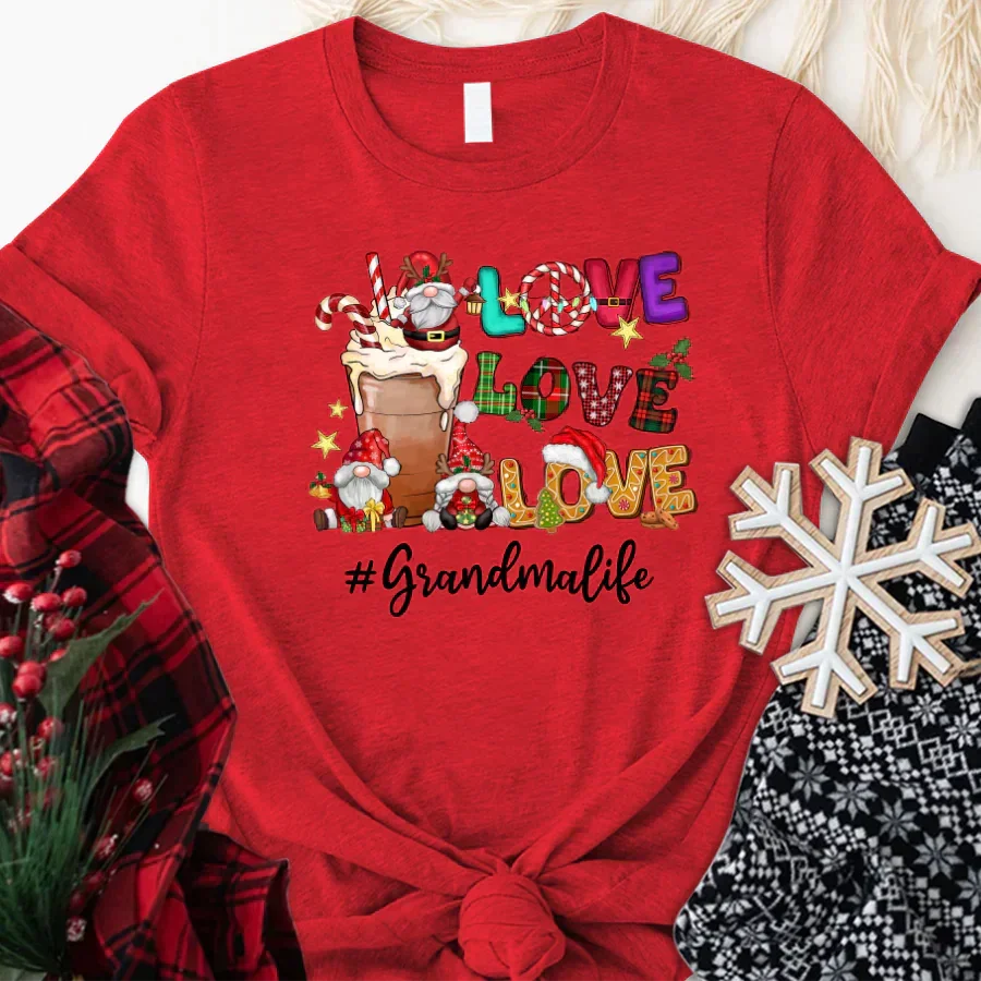 Lofaris Gnome Christmas Love Grandma Life Gifts T-Shirt