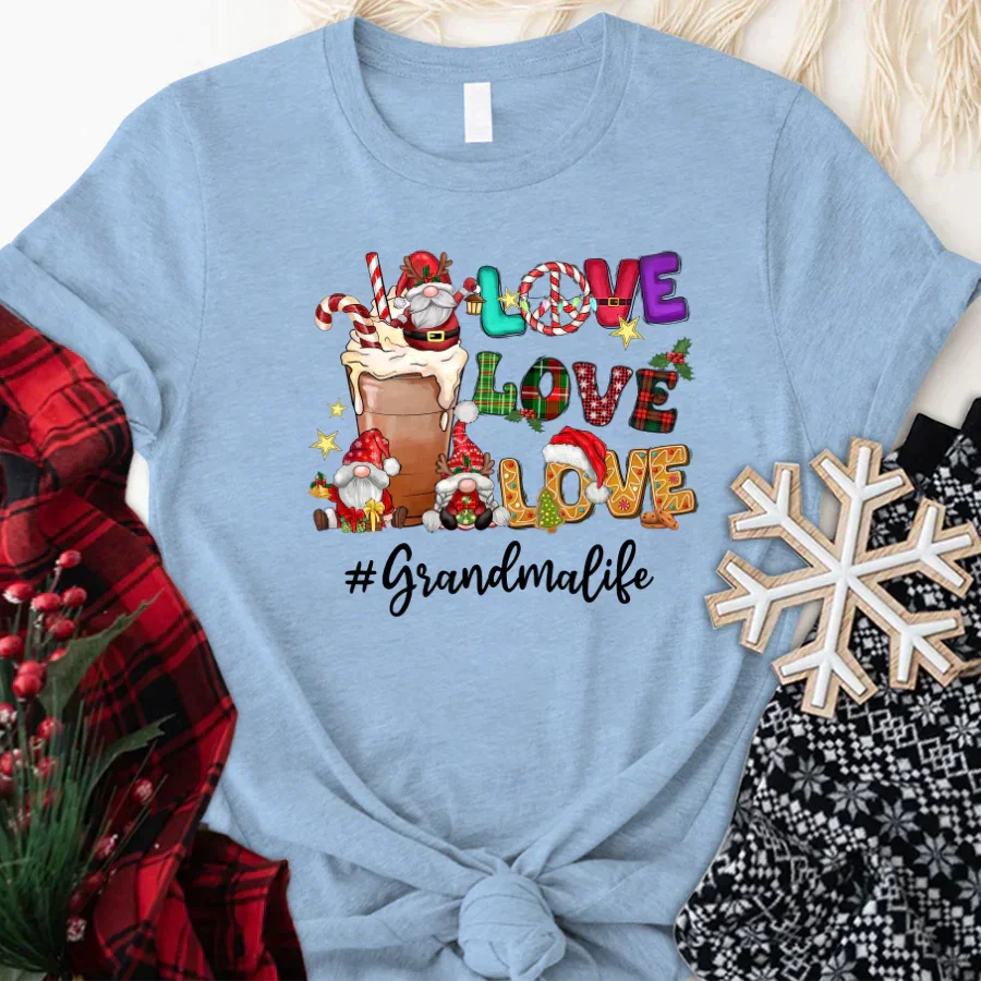 Lofaris Gnome Christmas Love Grandma Life Gifts T-Shirt